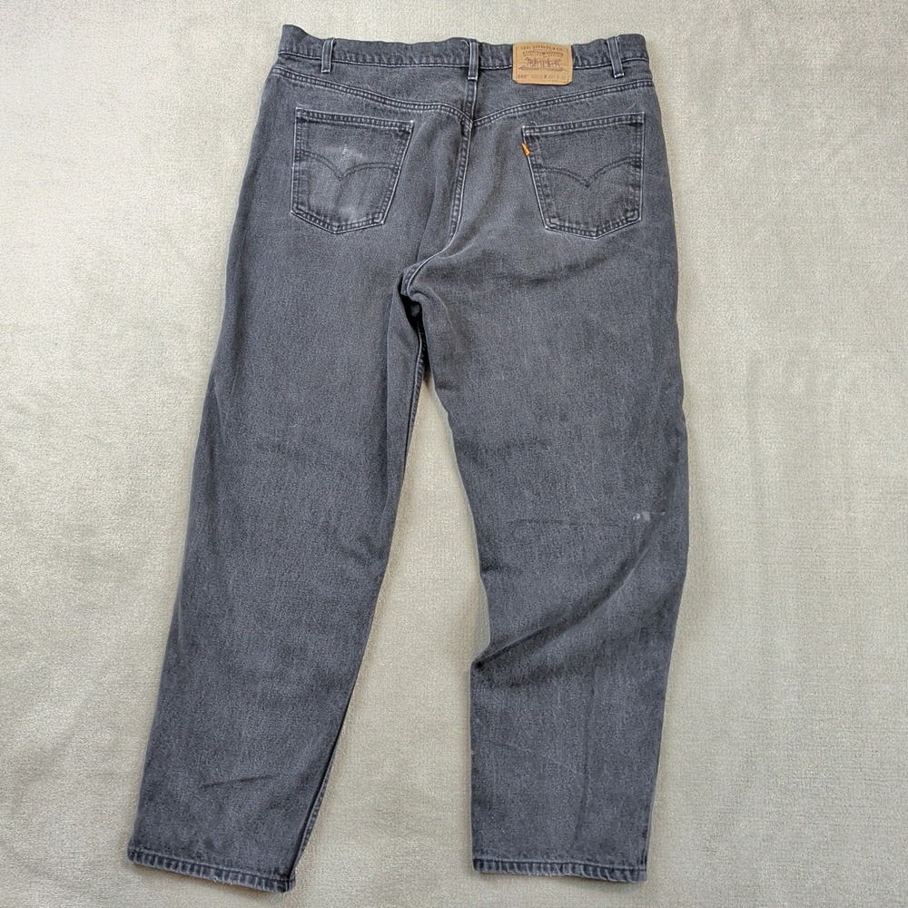 Levi's 550 Size 42x32 Mens Vintage 90s Orange Tab Relaxed Tapered Black Jeans